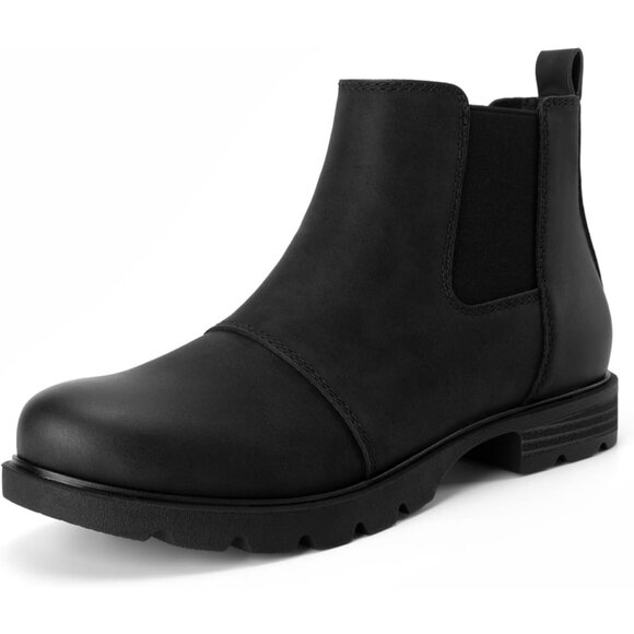 Chic Women's Chelsea Boots - Low Heel Slip-On Ankle Booties in Black, Size 8.5 - Picture 1 of 6